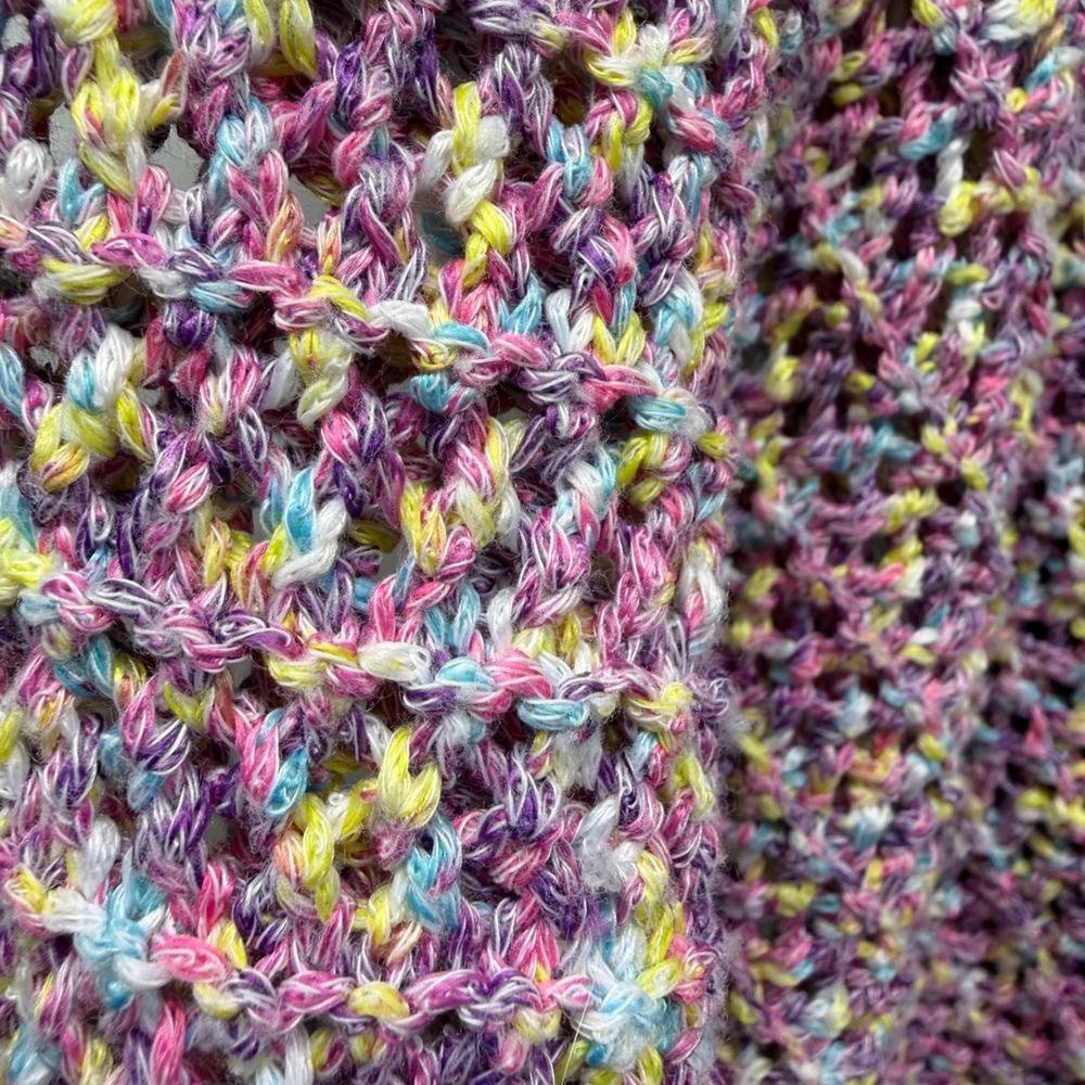Crochet Halter Mini Dress Space Dye Pink Purple Festival Fairycore Swim Cover - Picture 6 of 7
